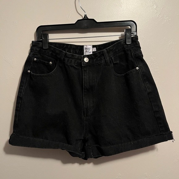 Princess Poly Black Denim Shorts - Picture 2 of 9